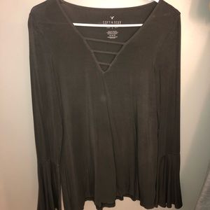 American Eagle brand bell-sleeved shirt